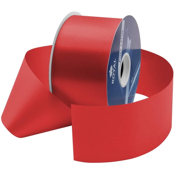 Red Satin Ribbon 2.75 Inch (#40), 100 Yards  Poly Satin Ribbon for Flower Bouquets, Crafts & Gift Wrapping  Made in Italy