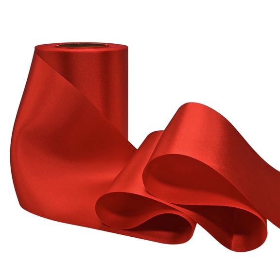 THEGLY Red Satin Ribbon 4 Inch 25 Yards Fabric Large Silk Ribbon for Gift Wrapping Opening Chair Sash Table Hair Car Bows Sewing Craft
