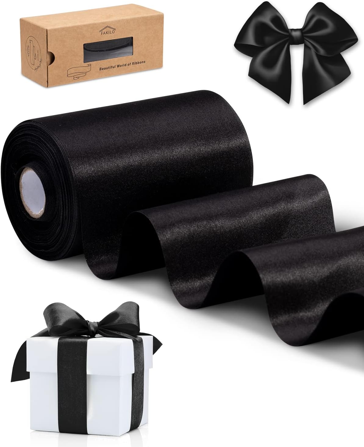 Red Satin Ribbon 4 Inch x 22 yd Wide Thick Ribbon for A Grand Opening ...