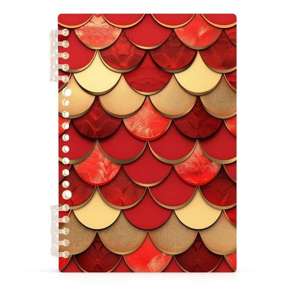 Red Scales Spiral Journal Notebook College Ruled Notebook 8.3" x 5.7" A5 Lined Thick Paper Page