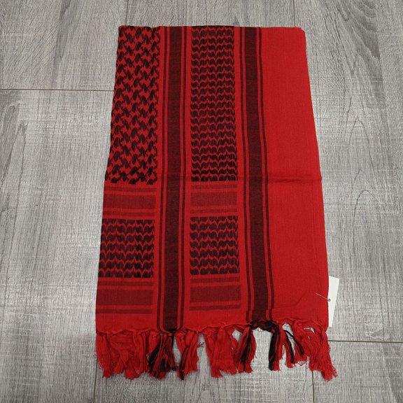 Red Scarf Arab Plaid Fringe Lightweight Scarf Cotton Head Neck Scarf with Tassel for Outdoor Camping Accessory Unisex