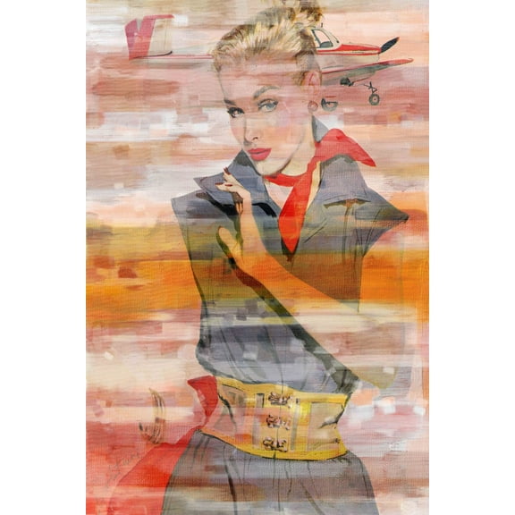"Red Scarf" Painting Print on Wrapped Canvas