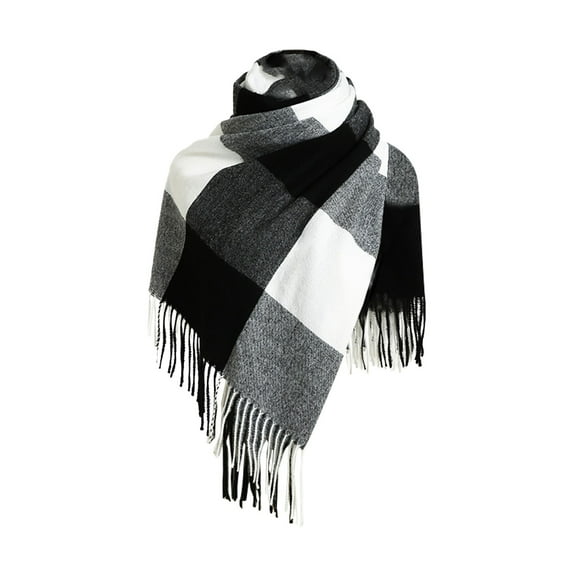 Wander Agio Women's Fashion Long Shawl Big Grid Winter Warm Lattice Large Scarf
