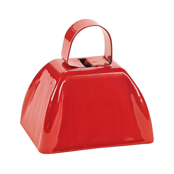 Red School Cowbells - Party Favors - 12 Pieces