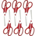 thumbnail image 1 of Red Scissors Bulk, 8" All Purpose Scissors Pack of 6- High Performance and Designed for Comfort and Cutting - Sharp to Cut but Soft to Hold. Perfect for Art, Crafts and the Office, 1 of 7