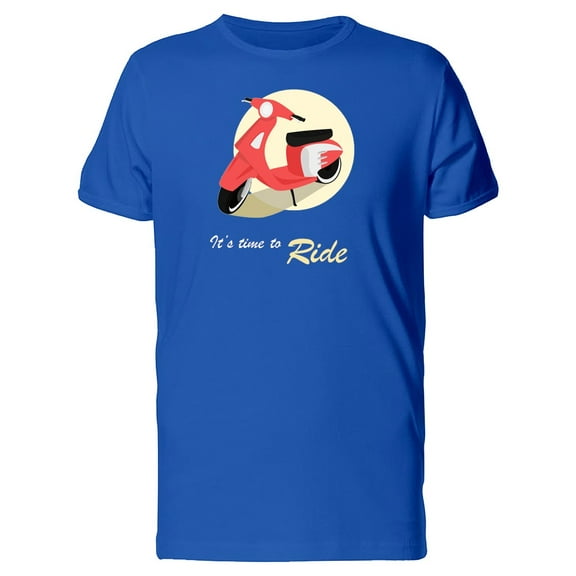 Red Scooter Its Time To Ride T-Shirt Men -Image by Shutterstock, Male Medium