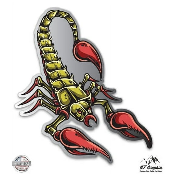 Red Scorpion - 8" Vinyl Sticker - For Car Laptop I-Pad - Waterproof Decal