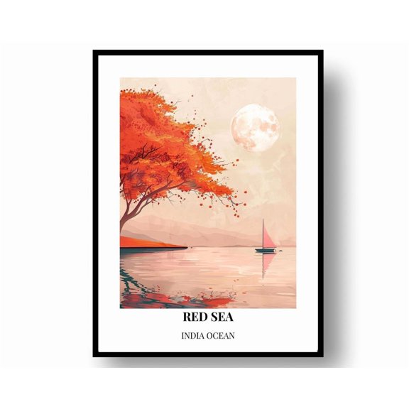 Red Sea Travel Poster: India Ocean Wall Art