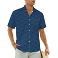 thumbnail image 1 of Red Seigaiha Beach Shirt Men Japanese Waves Loose Casual Shirts Summer Short-Sleeved Desig, 1 of 5