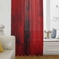 thumbnail image 1 of Red Semi Sheer Curtains Drapes for Living Room, Bedroom, French Doors Window 108 Inches Long, Retro Oil Painting Modern Abstract Art Aesthetics Rod Pocket Chiffon Curtain Drapery Voile Drape Panel, 1 of 6