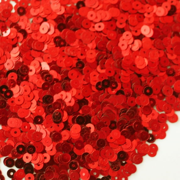 Red Sequins 4mm Shiny Metallic Made in USA