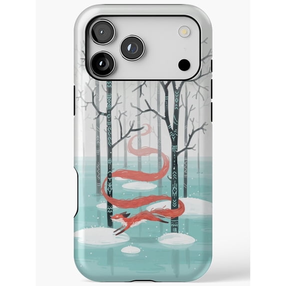 Red Serpentine Dragon in Misty Teal Forest Tough Case for Apple iPhone ...