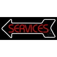 thumbnail image 1 of Red Service White Arrow LED Neon Sign 13 x 32 - inches, Clear Edge Cut Acrylic Backing, with Dimmer - Bright and Premium built indoor LED Neon Sign for Computer & Electronics store decor., 1 of 7