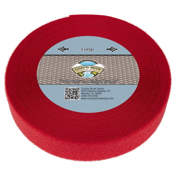 Country Brook Design® Red Sew On Loop Only (2 inch, 10 yards)