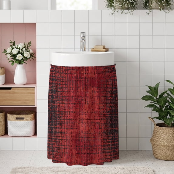 Red Shabby Cabinet Curtains 10