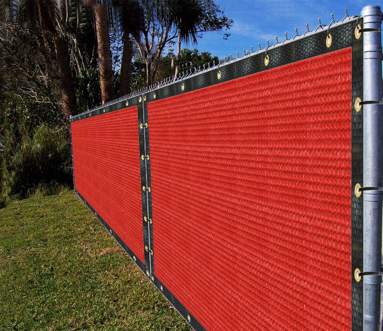 Red Shade Cloth Privacy Screen Fence Panels High Strength UV