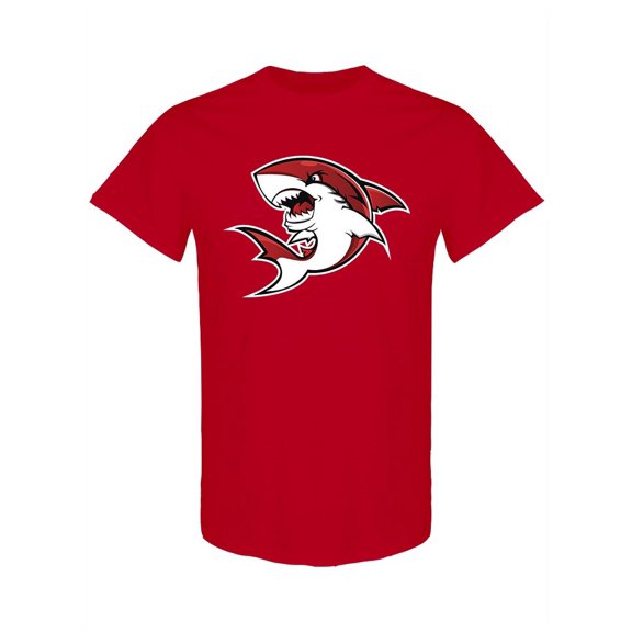 Red Shark Mascot T-Shirt Men -Image by Shutterstock, Male x-Large