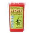 thumbnail image 1 of Red Sharps Container Biohazard Needle Disposal Container, 15.5x10x10 cm, Red 1PCS, 1 of 9