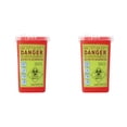 thumbnail image 1 of Red Sharps Container Biohazard Needle Disposal Container, 15.5x10x10 cm, Red 2PCS, 1 of 9