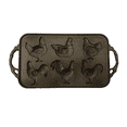 thumbnail image 1 of Red Shed Chicken-Themed Cast Iron Baking Dish 14" x 7", Rustic Kitchen Essential, 1 of 2
