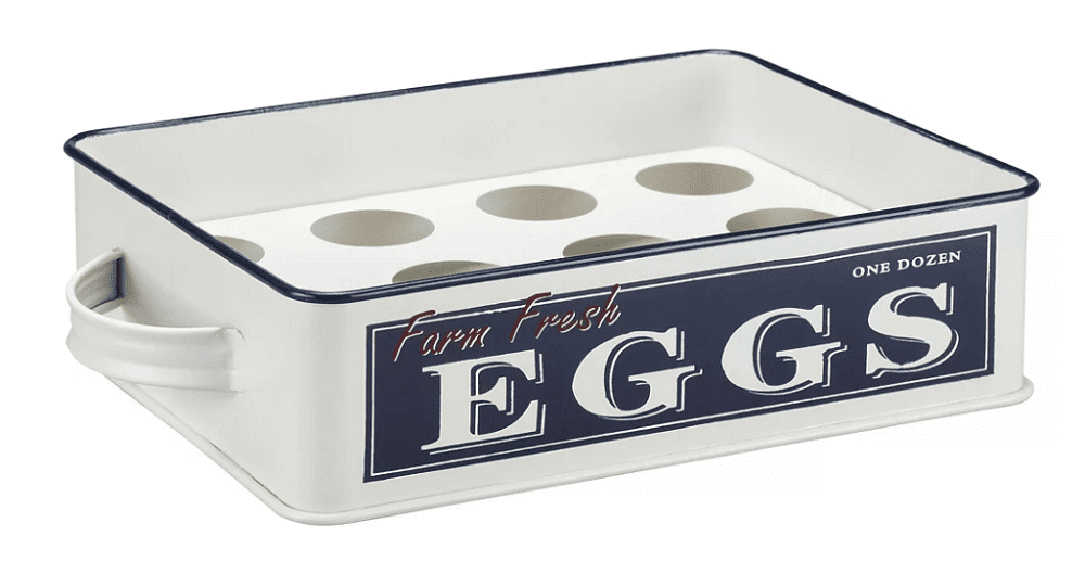 Red Shed JXF23030 Decorative Metal Egg Holder, White/Navy