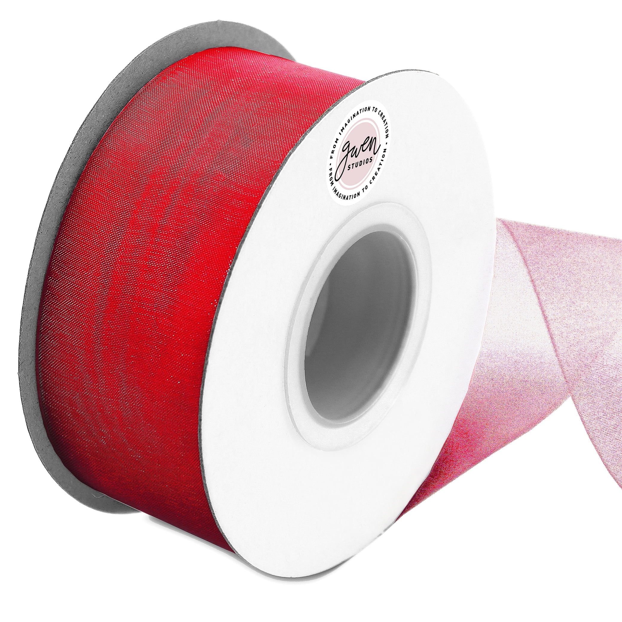 Hapeper 1-1/2 Inch Sheer Organza Ribbon, 50 Yards/Roll (Red)
