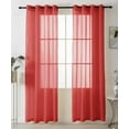 thumbnail image 1 of Red Sheer Window Grommet Curtain Set 84" Inches Long ( 2 Panels), 1 of 4