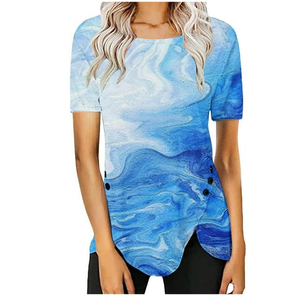 Red Shirts for Women Trendy Black Tees Slim Fit Summer Tops for Women 2025 Trendy Plus Size Short Sleeve Tunic Tops for Women XS