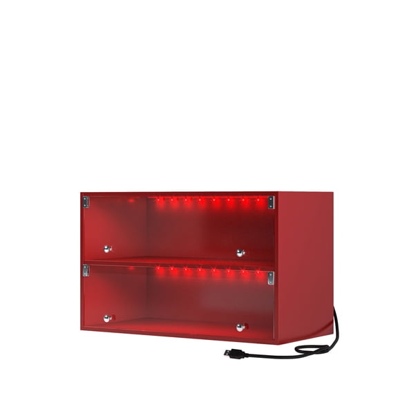 Red Shoe Cabinet with Remote-Controlled RGB Light / Protect Shoes from Dust