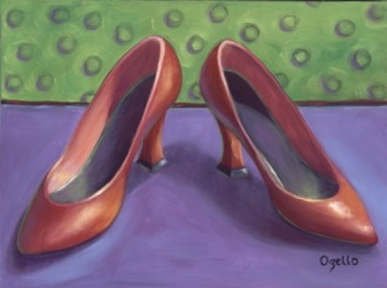 Red Shoes Canvas Art - Debra Ozello (28 x 22)