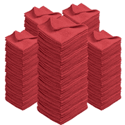 Red Shop Towels 500-Pack   12x14 Inch Cotton Cleaning Rags   Reusable, Highly Absorbent Cloths for Garage, Auto Detailing, Car Wash, Painting, and Workshop Use