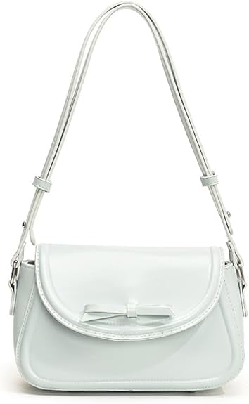 Y2K Red Leather Shoulder Bag For Women - Trendy Bow Clutch Purse With Top Handle (9.25x5.91x2.76 In)