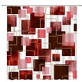 thumbnail image 1 of Red Shower Curtain Modern Abstract Geometric Grid Bathroom Curtain Sets for Bathtub Home Art Decor, Waterproof Fabric Washable with Hooks-60"W x 72"L (Pack of 1), 1 of 6