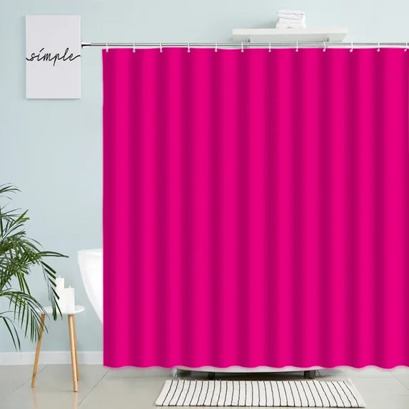 Red Shower Curtains Creative Solid Color Bath Curtain Set Modern Simple Fabric Bathroom ration Home Background Wall Hanging