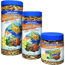 Red Shrimp, 3/8" to 1/2" Dried Red River Shrimp for Cichlids, All Tropical Fish, Koi & Pond Fish, Aquatic Turtles, Reptiles, Rodents 0.85oz Canister