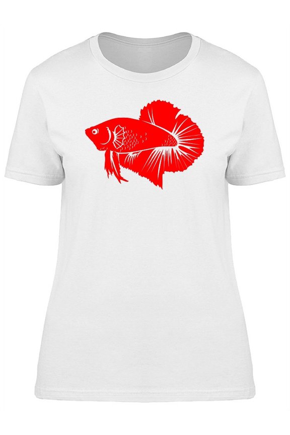 Red Siamese Fighting Fish T-Shirt Women -Image by Shutterstock, Female Small