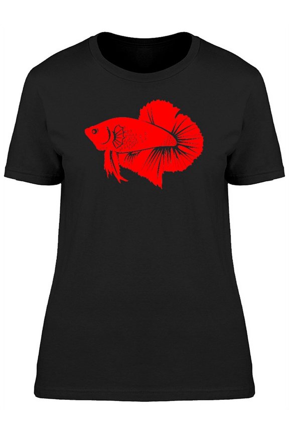 Red Siamese Fighting Fish T-Shirt Women -Image by Shutterstock, Female x-Large