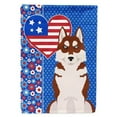 thumbnail image 1 of Red Siberian Husky USA American Flag Garden Size, 1 of 5