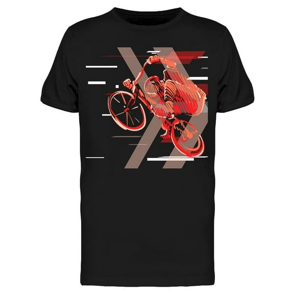 Red Silhouette Of A Biker T-Shirt Men -Image by Shutterstock, Male Small