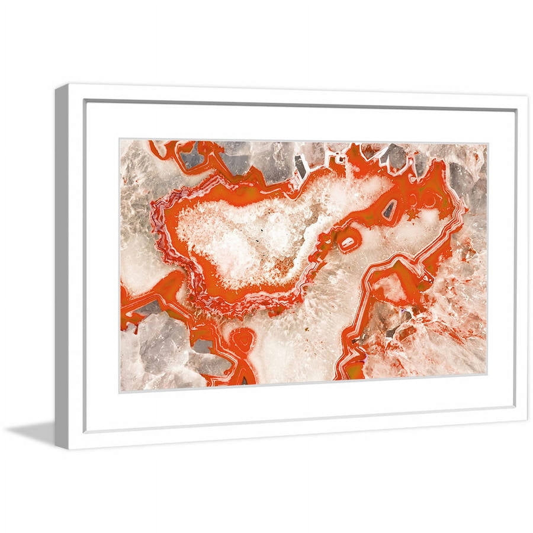 "Red Silica" Framed Painting Art Print, 24" x 1.5"