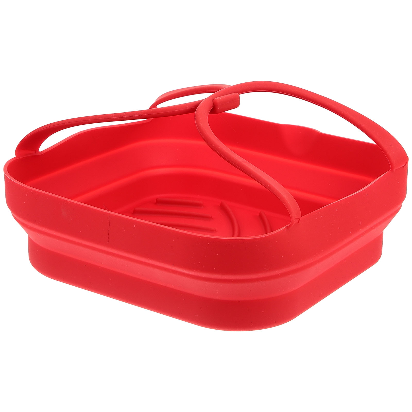Red Silica Gel Roasting Pan Grilling Table Air Fryer Bakeware High Temperature Resistance
