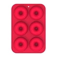 thumbnail image 1 of Red Silicone Donut Mold with 6-Cavity Non-Stick Design, -Grade Baking Pan for Homemade Pastries, 1 of 3
