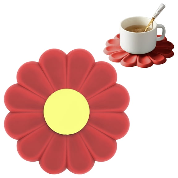 Red Silicone Trivet – Non Slip Hot Pad Foldable Compact Storage, Heatproof Up to 500°F, Ideal Kitchen Counter Protection