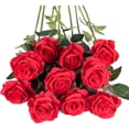 thumbnail image 1 of Red Silk Roses Artificial Rose Flowers Long Stem for DIY Wedding Bouquet Table Centerpiece Home Décor, 1 of 5