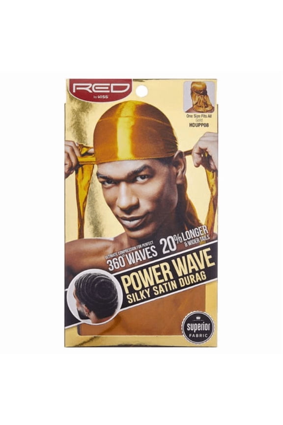 Red Silky Durag - Gold