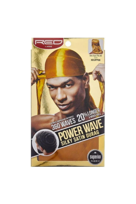Red Silky Durag - Gold