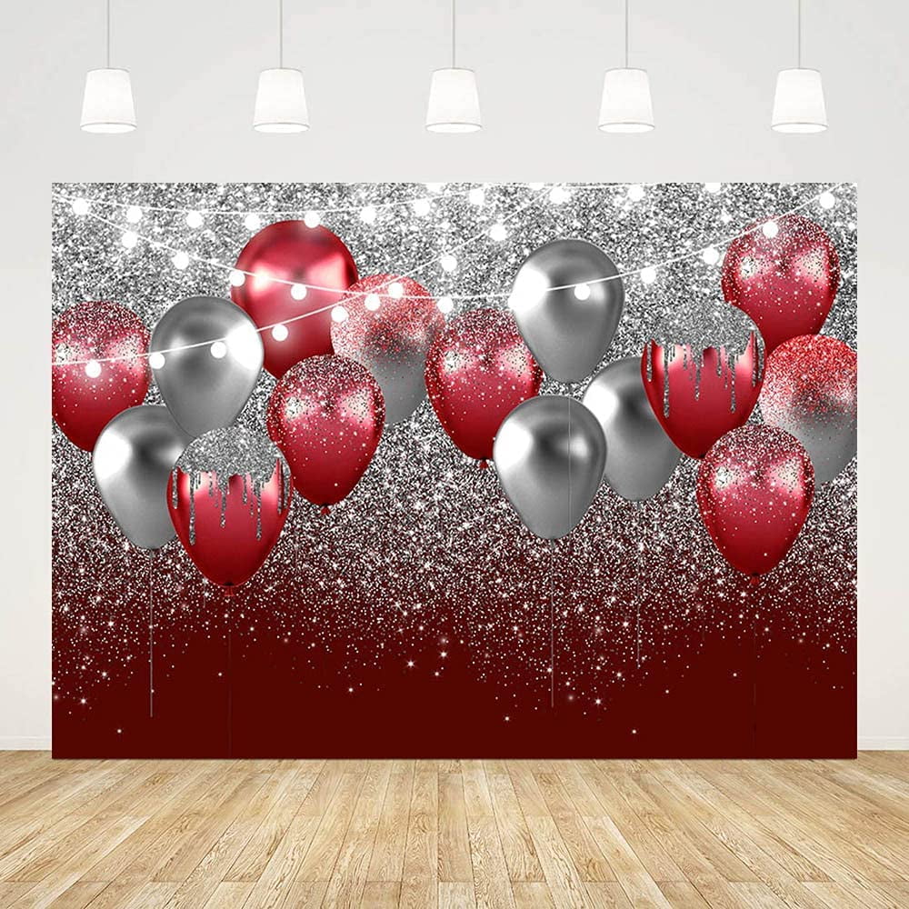 red silver custom photo name Congratulations backdrop