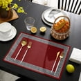 thumbnail image 1 of Red Simple Chinese Pattern Dining Kitchen Accessories Placemat Heat Resistant Linen Tableware Pads Mats Kitchen Decoraction, 1 of 5