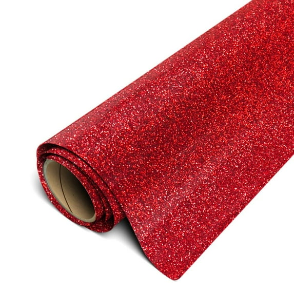 Red Siser Glitter 20" x 3' (feet) Iron on Heat Transfer Vinyl Roll HTV