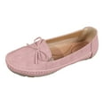 thumbnail image 1 of Bowknot Suede Loafers for Women Slip On Flats Comfortable Business Dressy Casual Non Slip Work Walking Shoes Red Size 7.5, 1 of 8